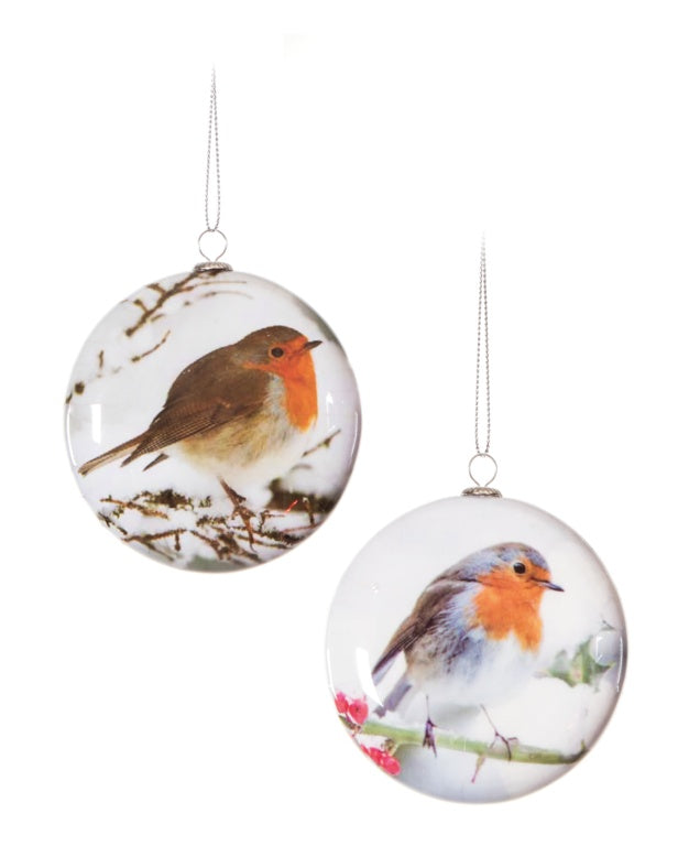 Premier Robin Decoupage Baubles 80mm Set 4