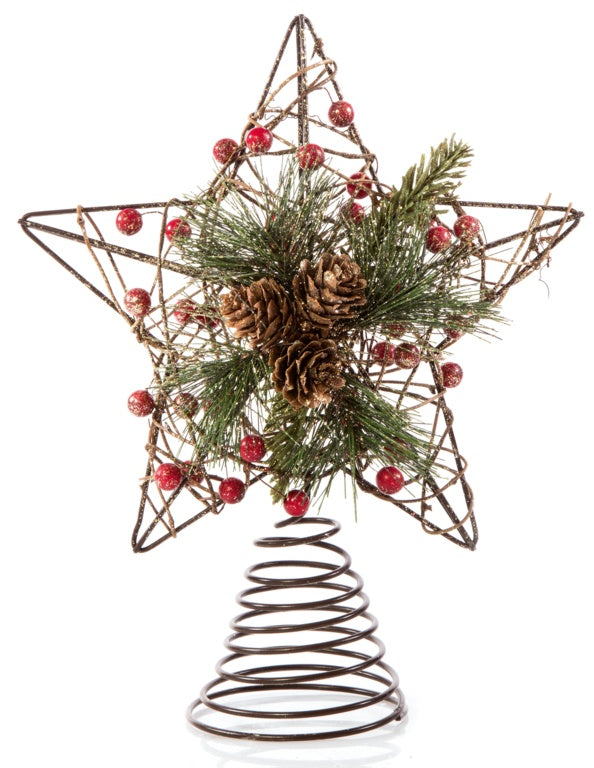 Premier Natural Woodland Star Topper 25cm