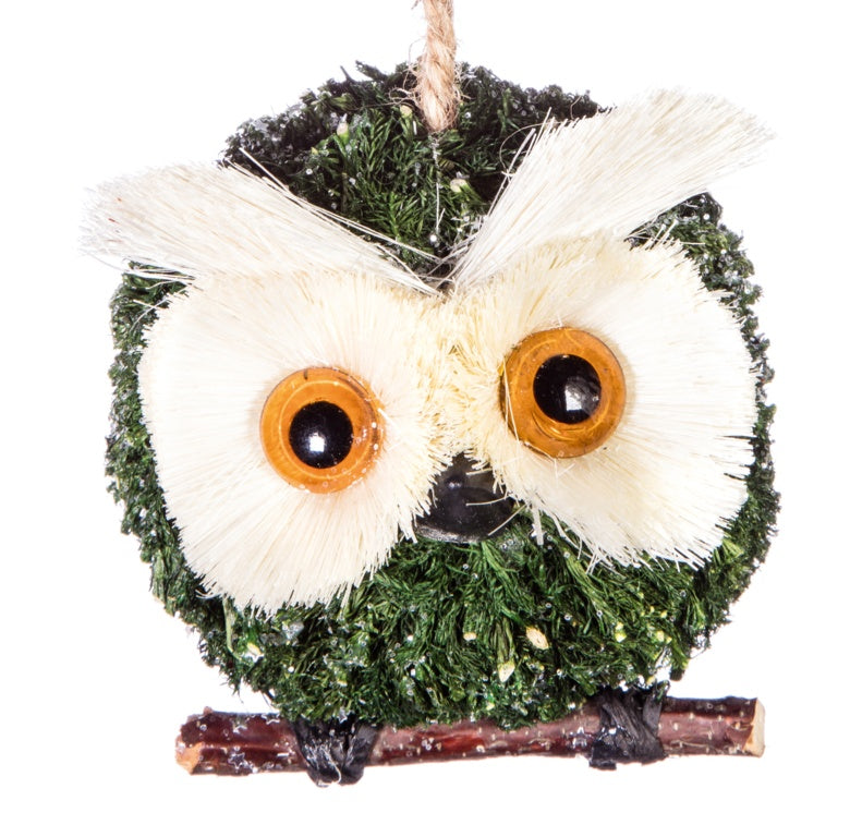 Premier Round Bristle Owl Decoration 9.5cm