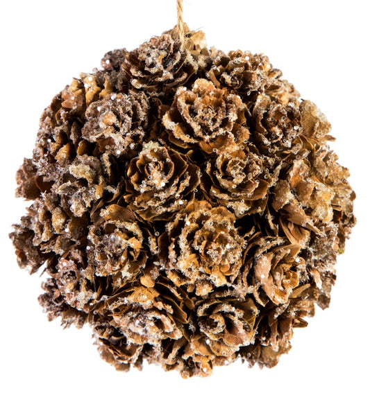 Premier Natural Hanging Pinecone Ball Glitter 10cm