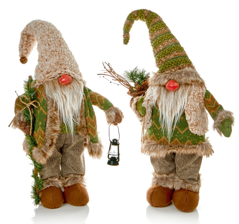 Premier Standing Rustic Gnome Green Brown 50cm