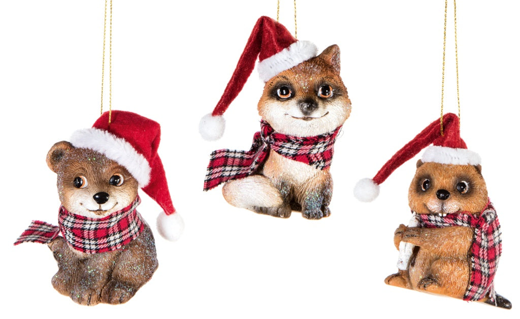 Premier Resin Animal Santa Hat & Scarf 7cm