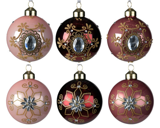 Kaemingk Glass Bauble Gem Deco 8cm Assorted