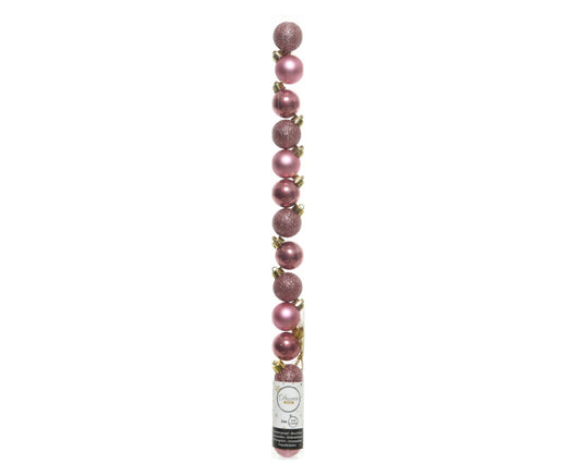 Kaemingk Shatterproof Baubles 3cm Shiny Matt Velvet Pink