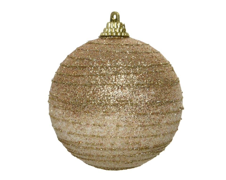 Kaemingk Foam Bauble With Glitter 8cm Caramel Brown