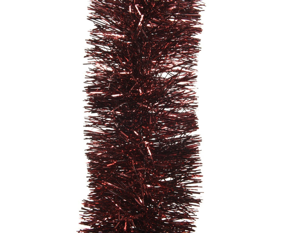 Kaemingk Tinsel Garland Shiny Oxblood 270cm