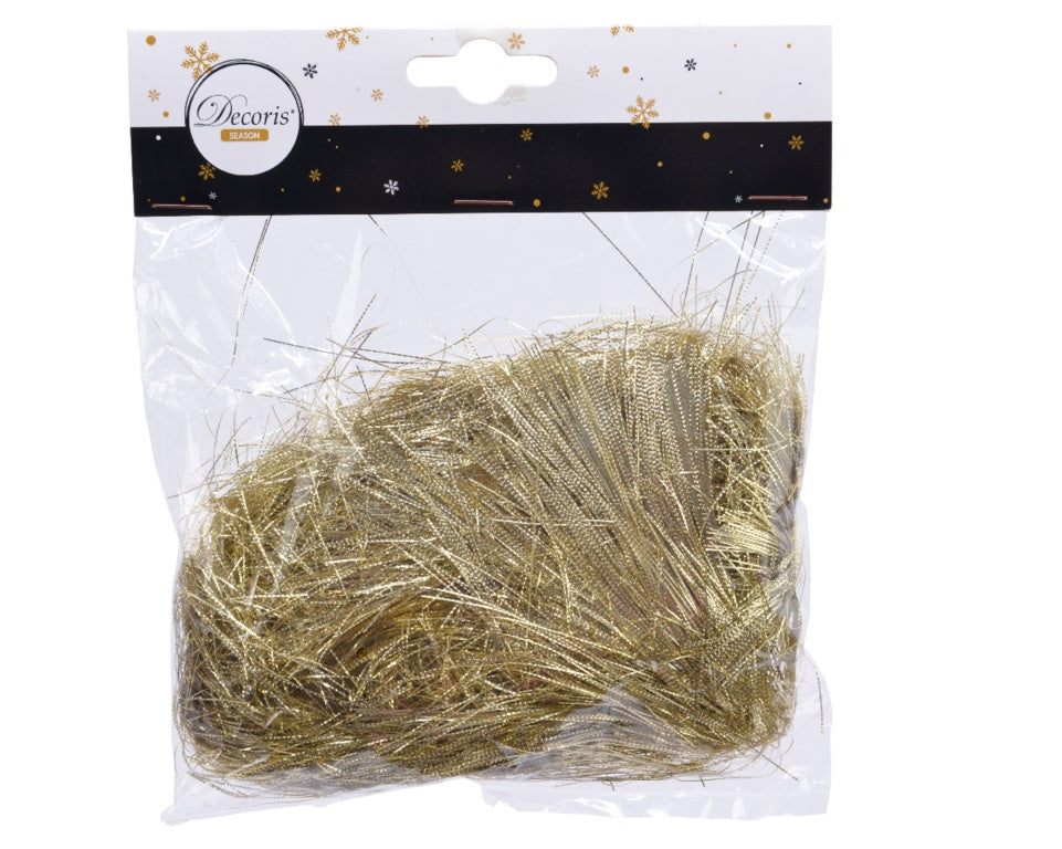 Kaemingk Hair PVC Punched Tinsel 17.5cm Light Gold