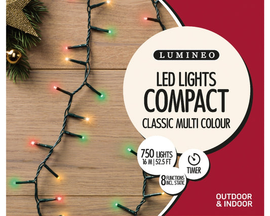 Lumineo 750 LED Compact Lights 1600cm Classic Multi Coloured