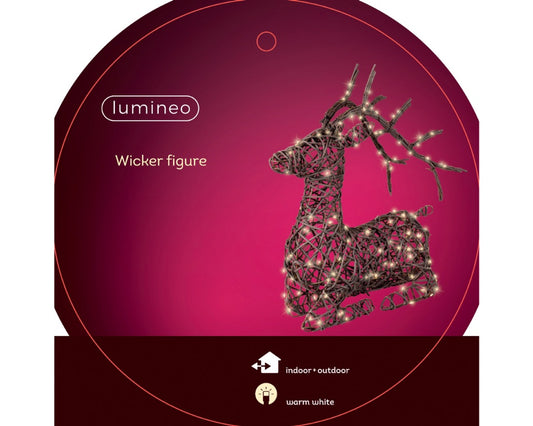 Lumineo Micro Reindeer Dark Brown 18cm Warm White LEDs