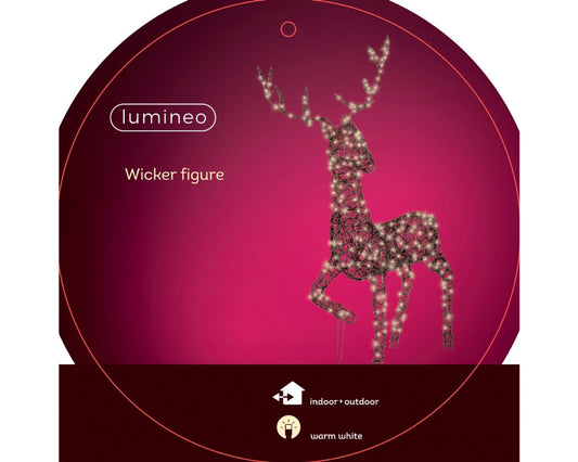 Lumineo Micro Reindeer Dark Brown 22cm Warm White LEDs