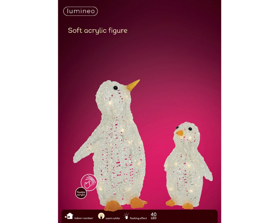 Lumineo 40 LED Penguin 33cm Warm White