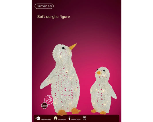 Lumineo 40 LED Penguin 33cm Warm White