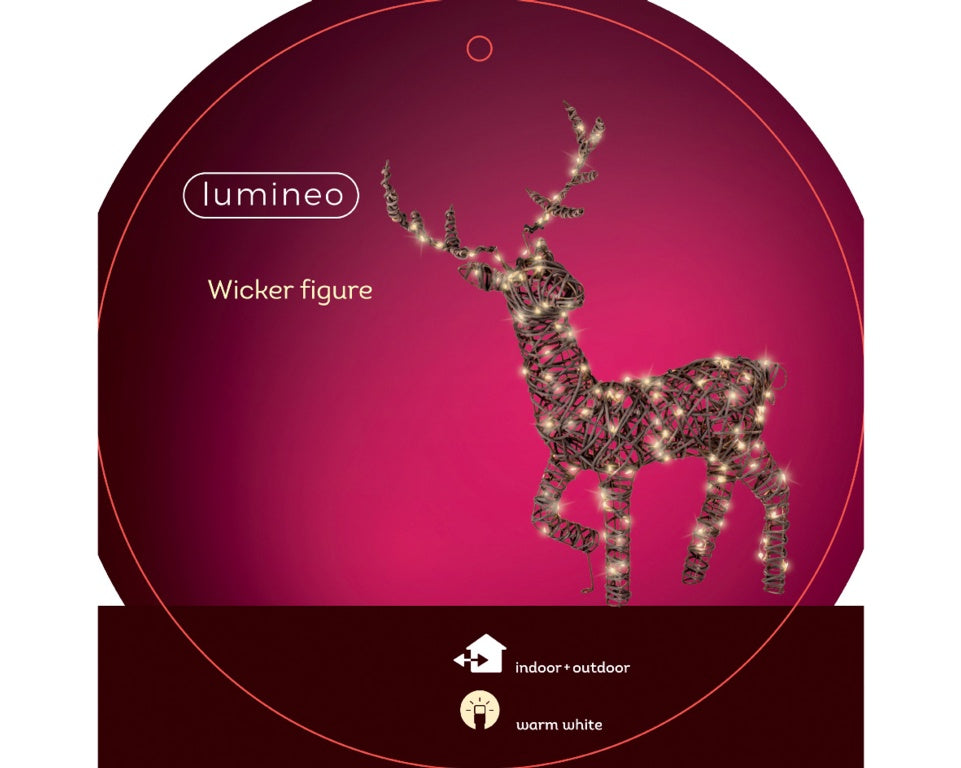 Lumineo Micro Reindeer Dark Brown 14cm Warm White LEDs