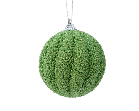 Kaemingk Bauble Foam Glitter 8cm Mistletoe Green