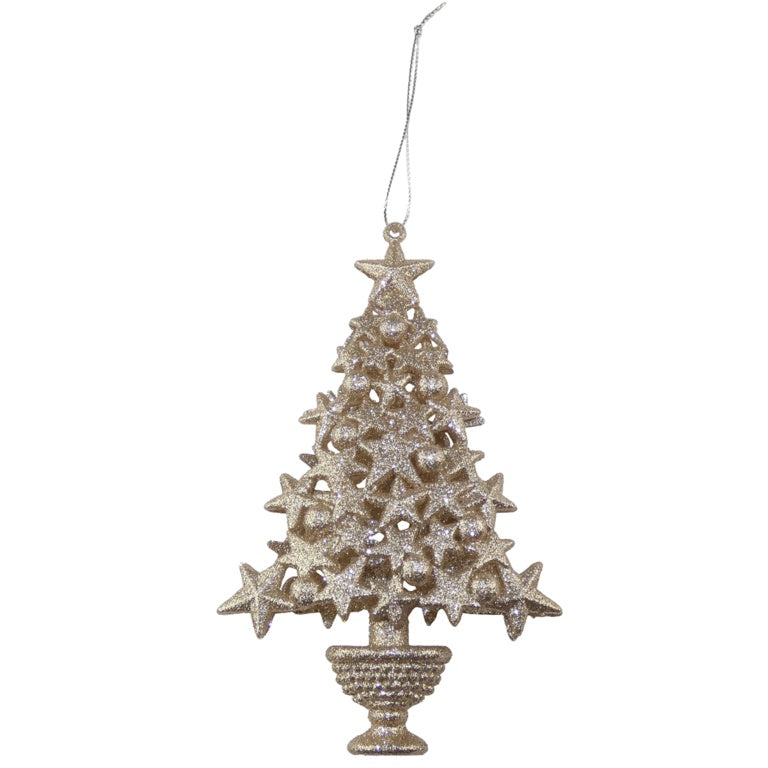 Davies Products Glitter Tree Decoration Champagne 15cm