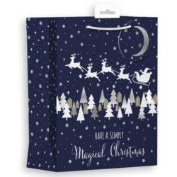 Ig Design Midnight Santa Landscape Gift Bag Medium