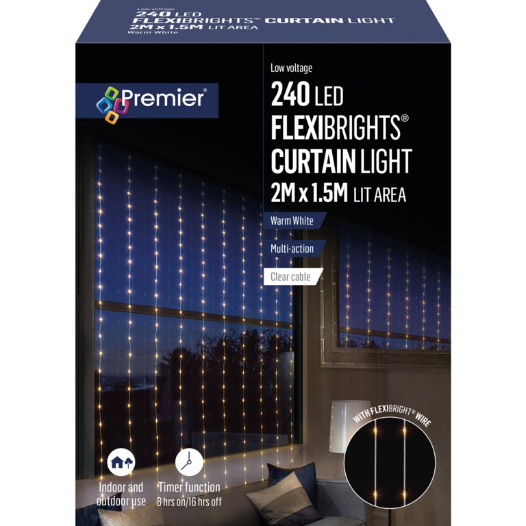 Premier 240 LEDs Flexibrights Curtain 2 x 1.5m Warm White