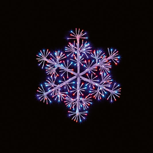 Premier White Starburst Snowflake 300 LEDs Rainbow 60cm