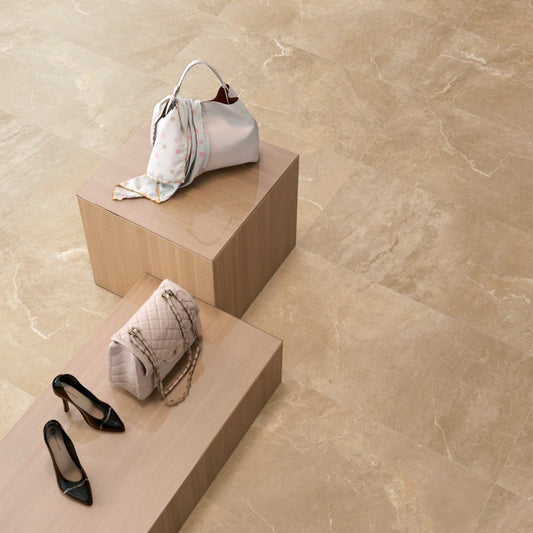 Prissmacer Cave Cream Porcelain Tile Rectified 45 x 90cm 1.21m2 3 Tiles Per Box