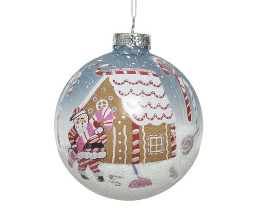 Kaemingk Glass Bauble Clear Night Blue 8cm