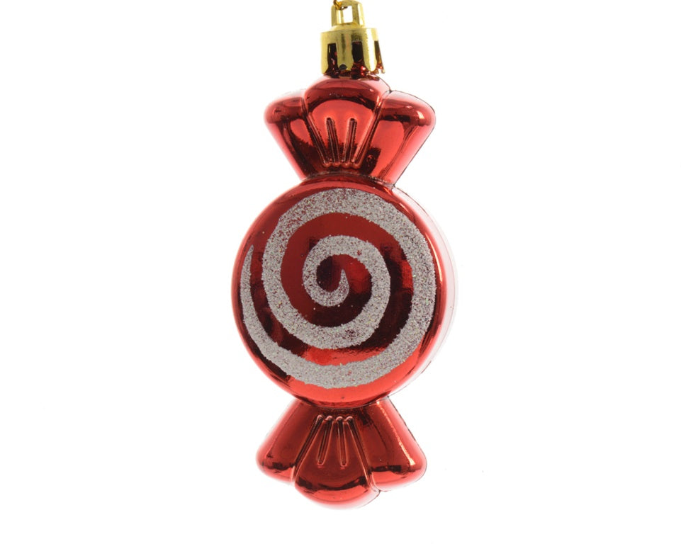 Kaemingk Shatterproof Bauble Candy Cane Red 8cm