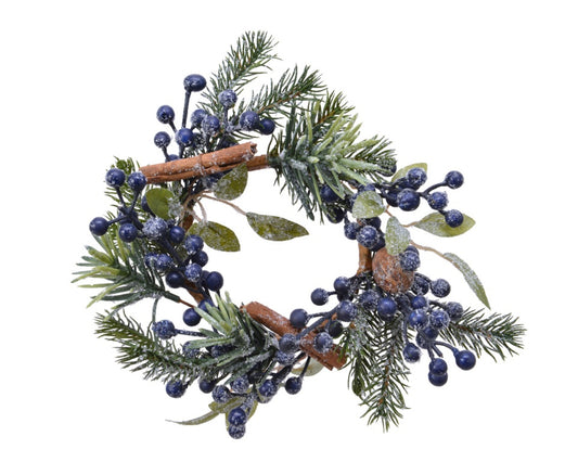 Kaemingk Frosted Wreath Blue Berries 2cm