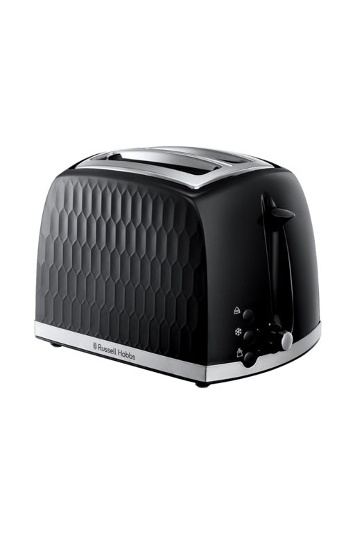 Russell Hobbs Black Honeycomb Toaster 2 Siice