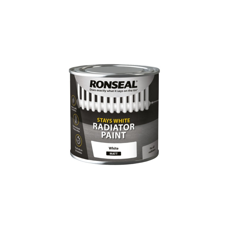 Ronseal Stay White Radiator Paint 250ml Matt