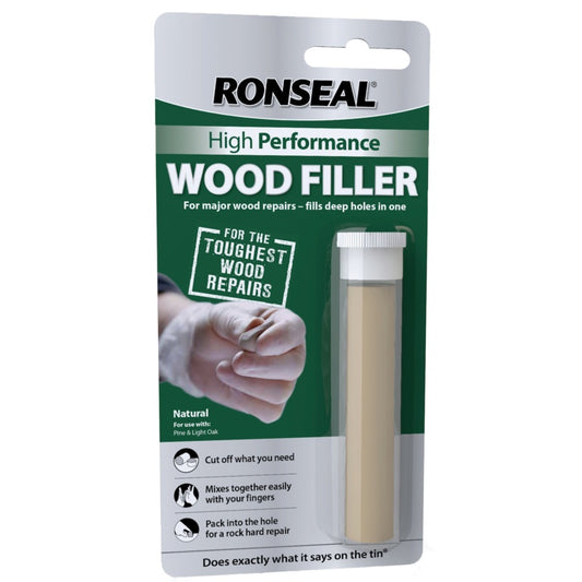 Ronseal High Performance Wood Filler Putty 26gm Natural