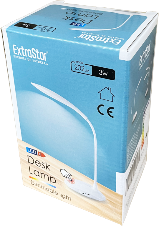 Extrastar Rechargable Dimmable Desk Lamp With Usb 3w White