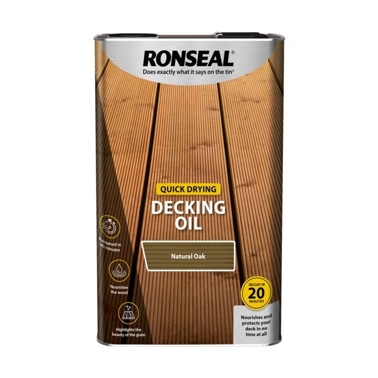 Ronseal Quick Drying Decking Oil 5L Natural Oak