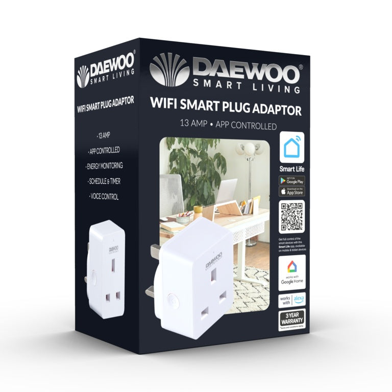 Daewoo Wifi Smart Plug Adaptor 13amp 1 Plug