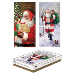 Tallon Traditional Santa Slim Christmas Cards Box 12