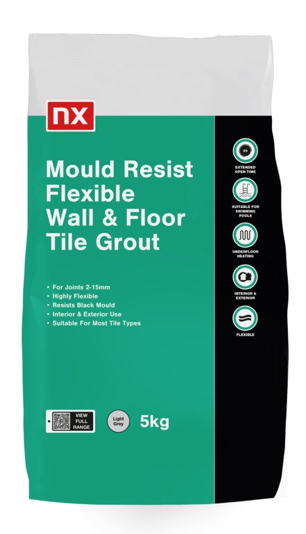 NX Mould Resist Wall & Floor Grout 5kg Dark Grey