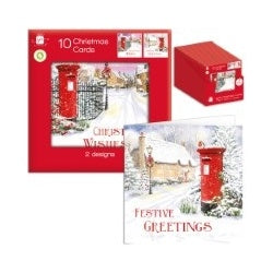 Ig Design Square Painted Post Box Cards Pack 10