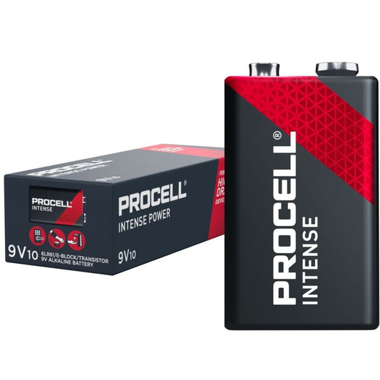 Procell Intense Alkaline Battery 6LR61 9v Pack 10