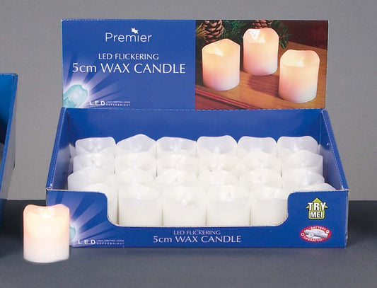 Premier Cream Flicker Wax Candle 5cm