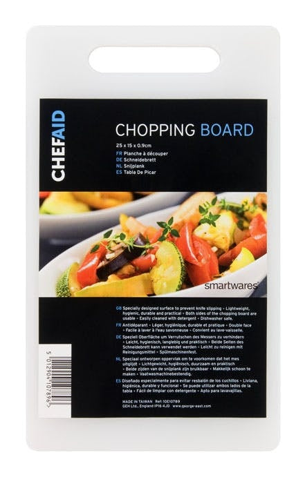 Chef Aid Poly Chopping Board 25 x 15 x 0.9cm