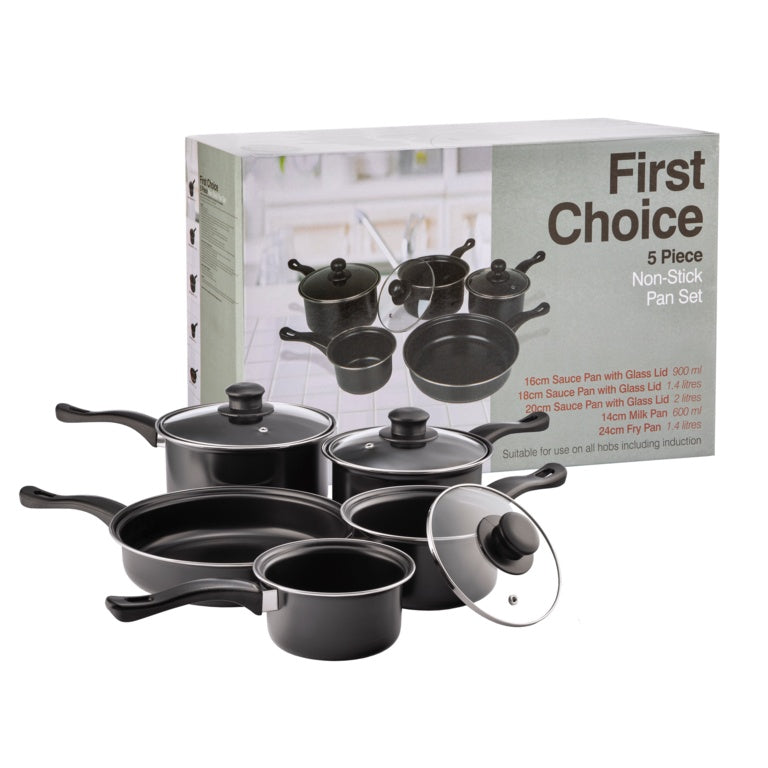 Pendeford Value Plus Collection Non Stick Sauce Pan Set 5 Piece