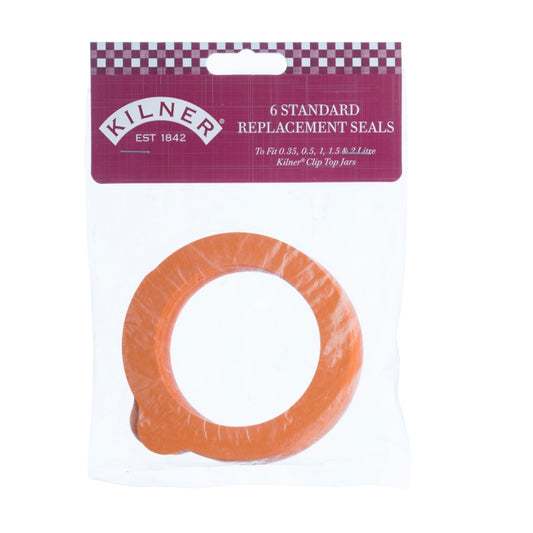 Kilner Replacement Rubber Seals Orange 6 Piece