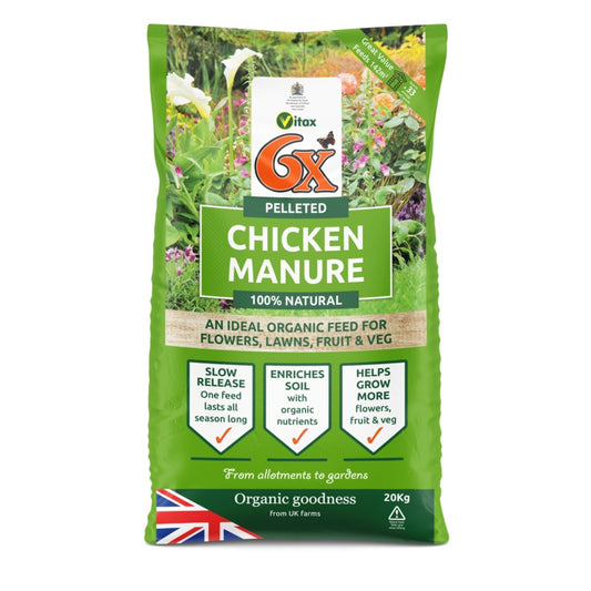 Vitax 6x Pelleted Chicken Manure 20kg