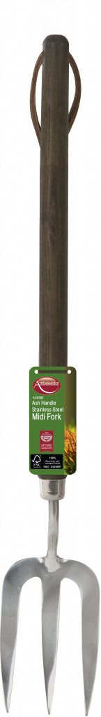 Ambassador Ash Handle Stainless Steel Midi Fork Length: 46cm