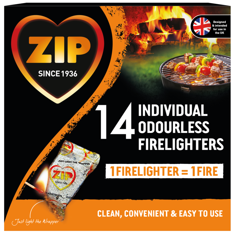 Zip Fast & Clean Wrapped Firelighters Pack 14