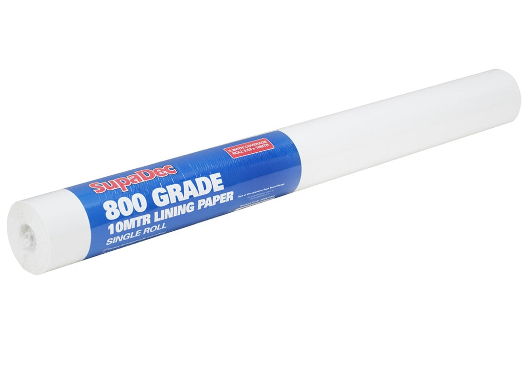 SupaDec Lining Paper 800 Grade 10m Roll 5.3m2 Coverage