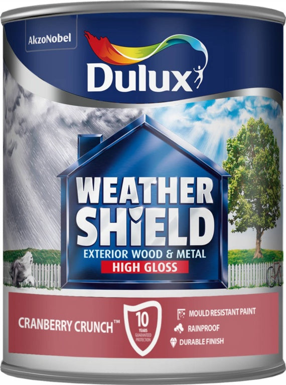 Dulux Weathershield Gloss 750ml Cranberry/Crunch