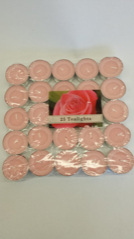 Price's Candles Tealights Pack 25 Rose