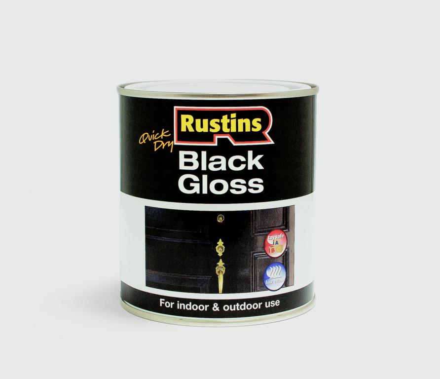 Rustins Quick Drying Black Gloss 500ml