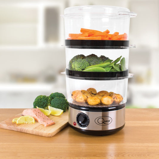 Quest 3 Layer Compact Food Steamer Stainless Steel