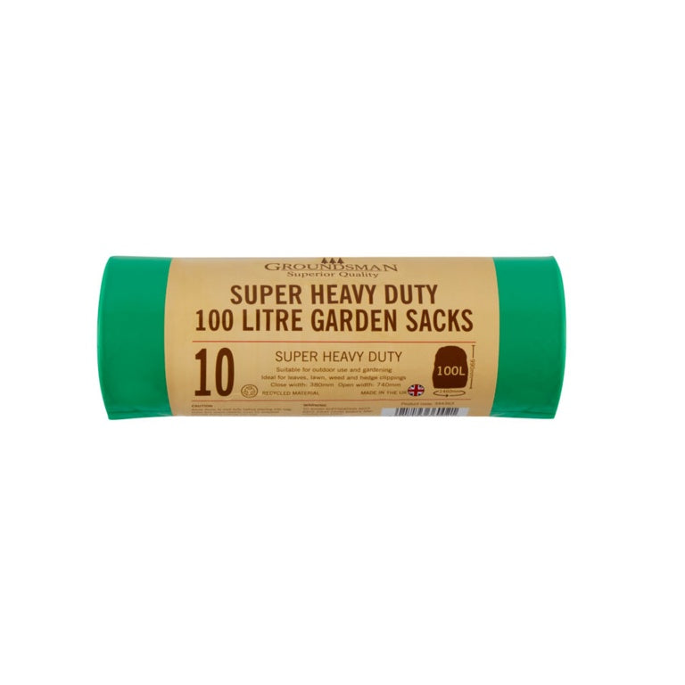 Groundsman Super Heavy Duty Garden Sacks 100L Roll of 10