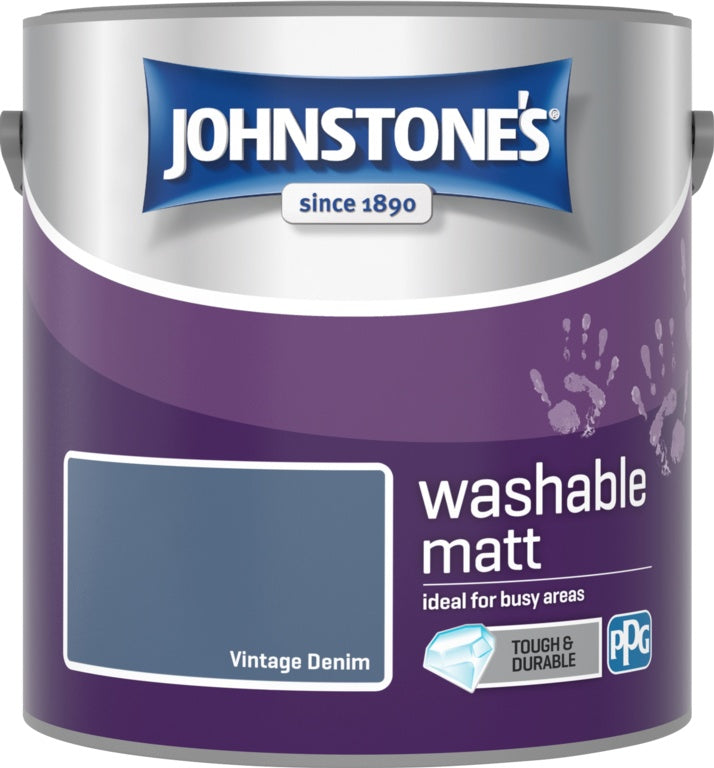 Johnstone's Washable Matt 2.5L Vintage Denim